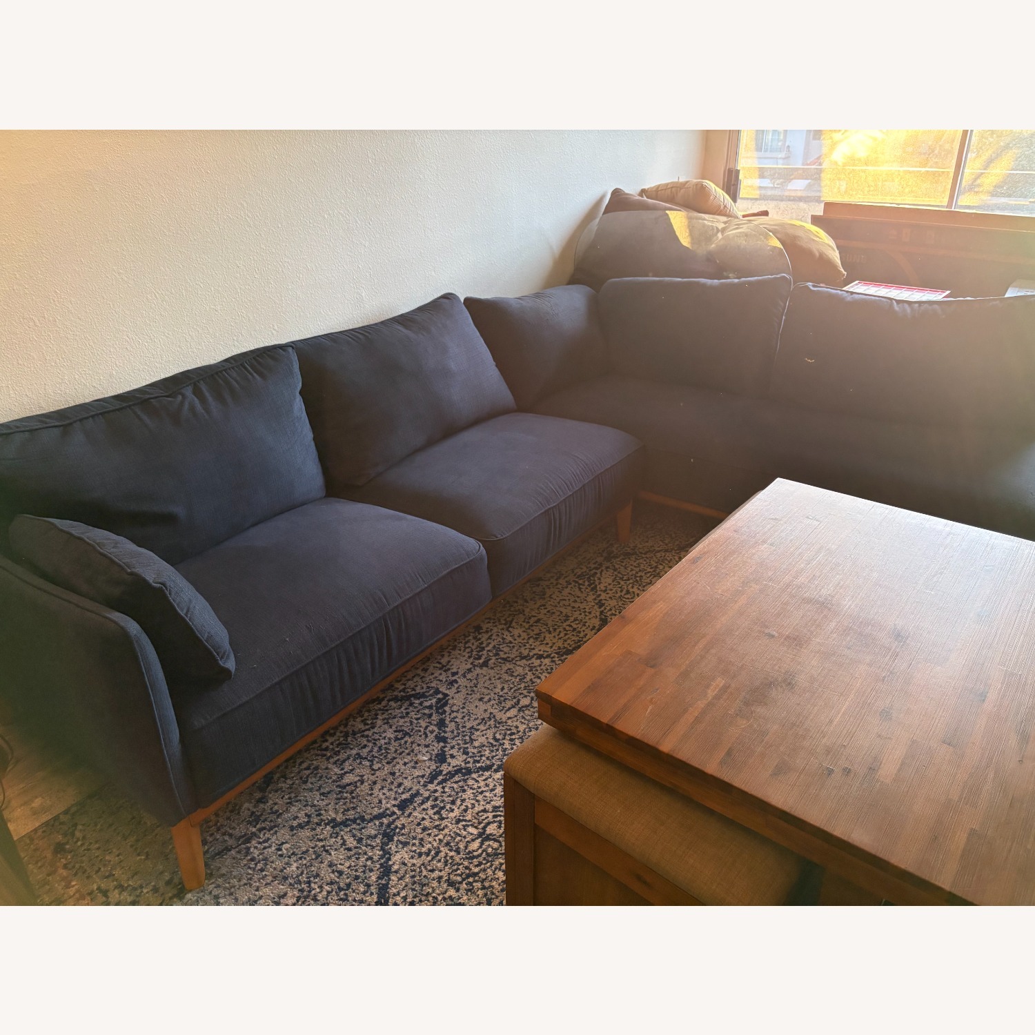 Macy's Jollene Blue Fabric 2 Piece Sectional - image-2