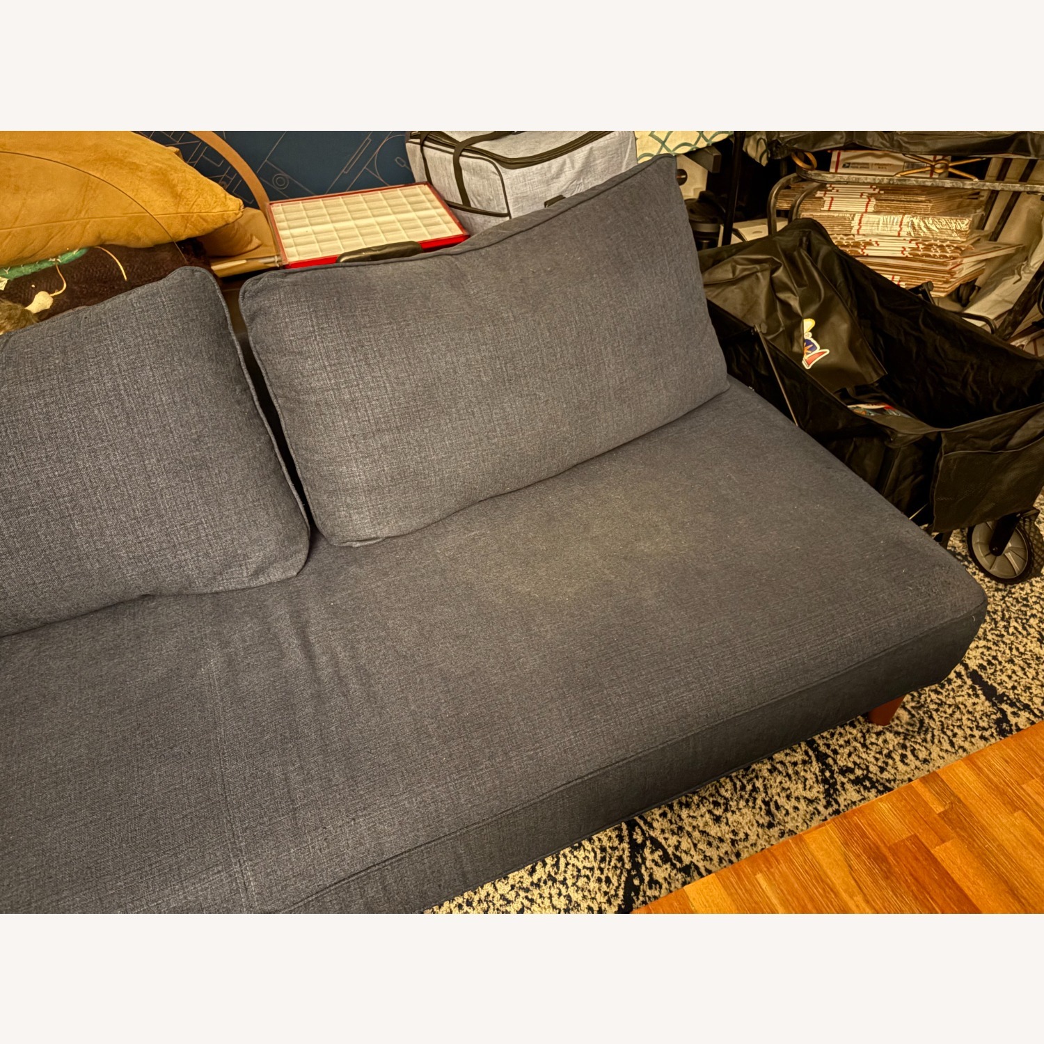 Macy's Jollene Blue Fabric 2 Piece Sectional - image-7