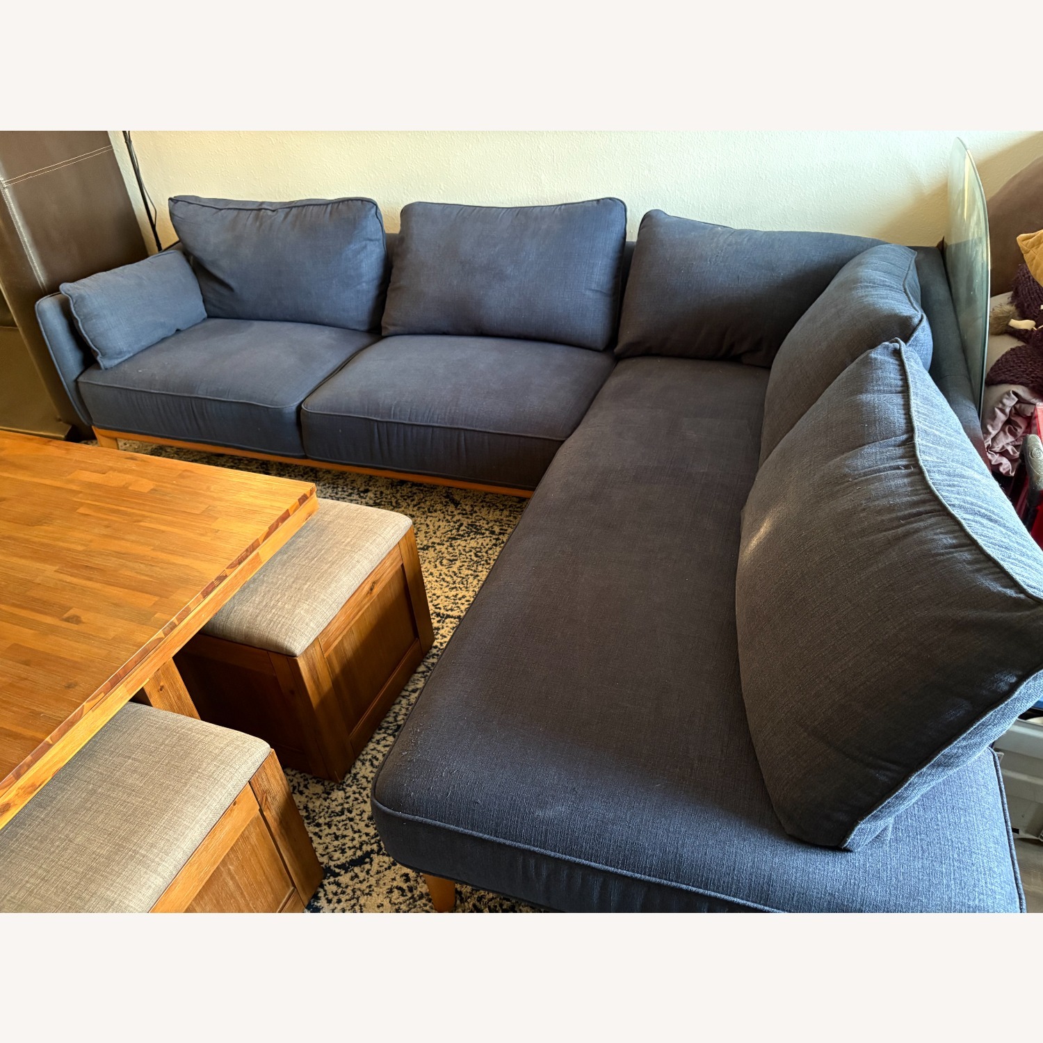 Macy's Jollene Blue Fabric 2 Piece Sectional - image-1