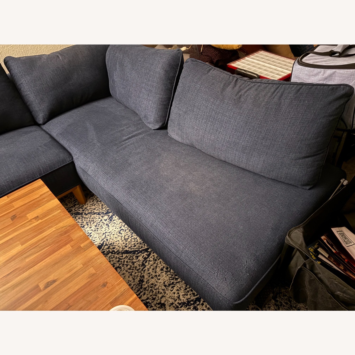 Macy's Jollene Blue Fabric 2 Piece Sectional - image-6