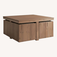 Macy's Cube Coffee Table with 4 Storage Ottomans