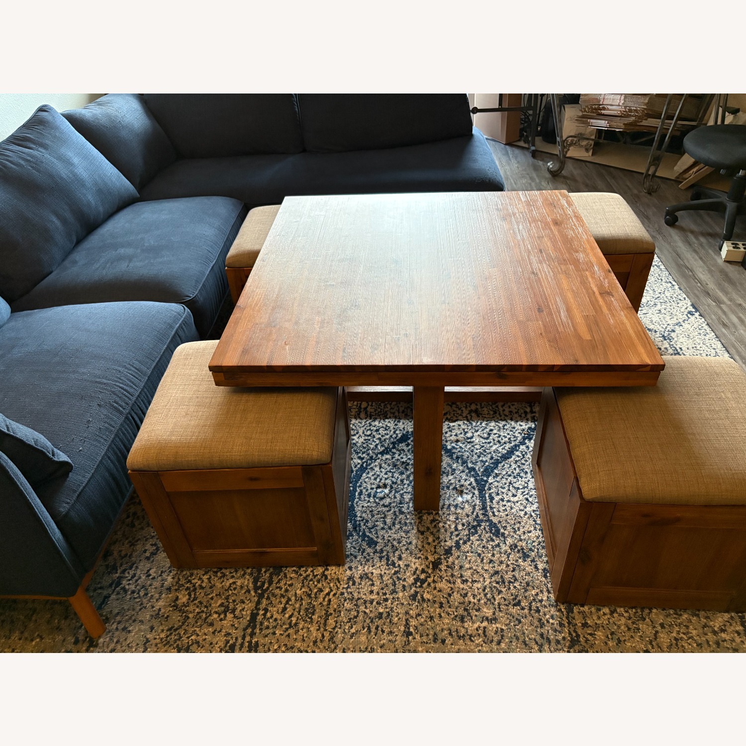 Macy's Cube Coffee Table with 4 Storage Ottomans - image-2