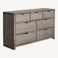 Macy's Tribeca Light Gray Wood Dresser with Mirror