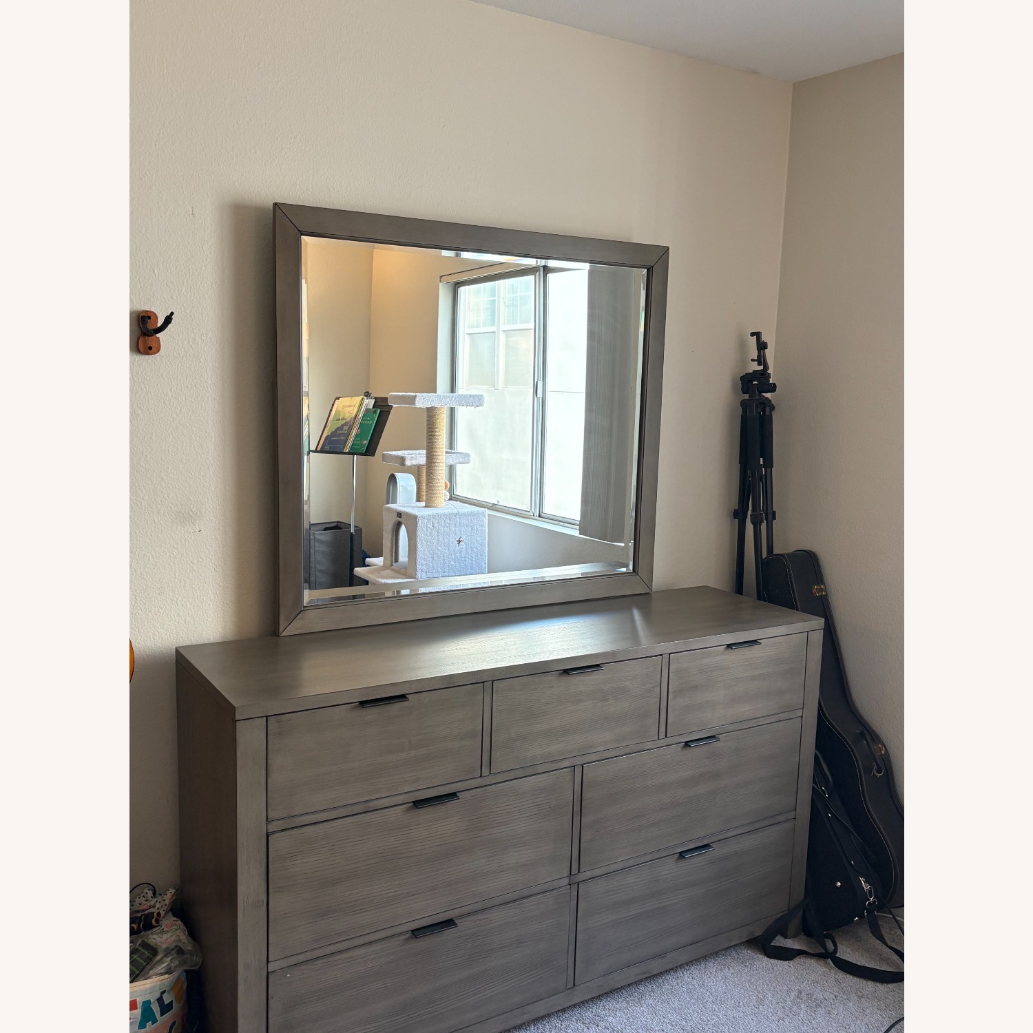 Macy's Tribeca Light Gray Wood Dresser with Mirror - image-4