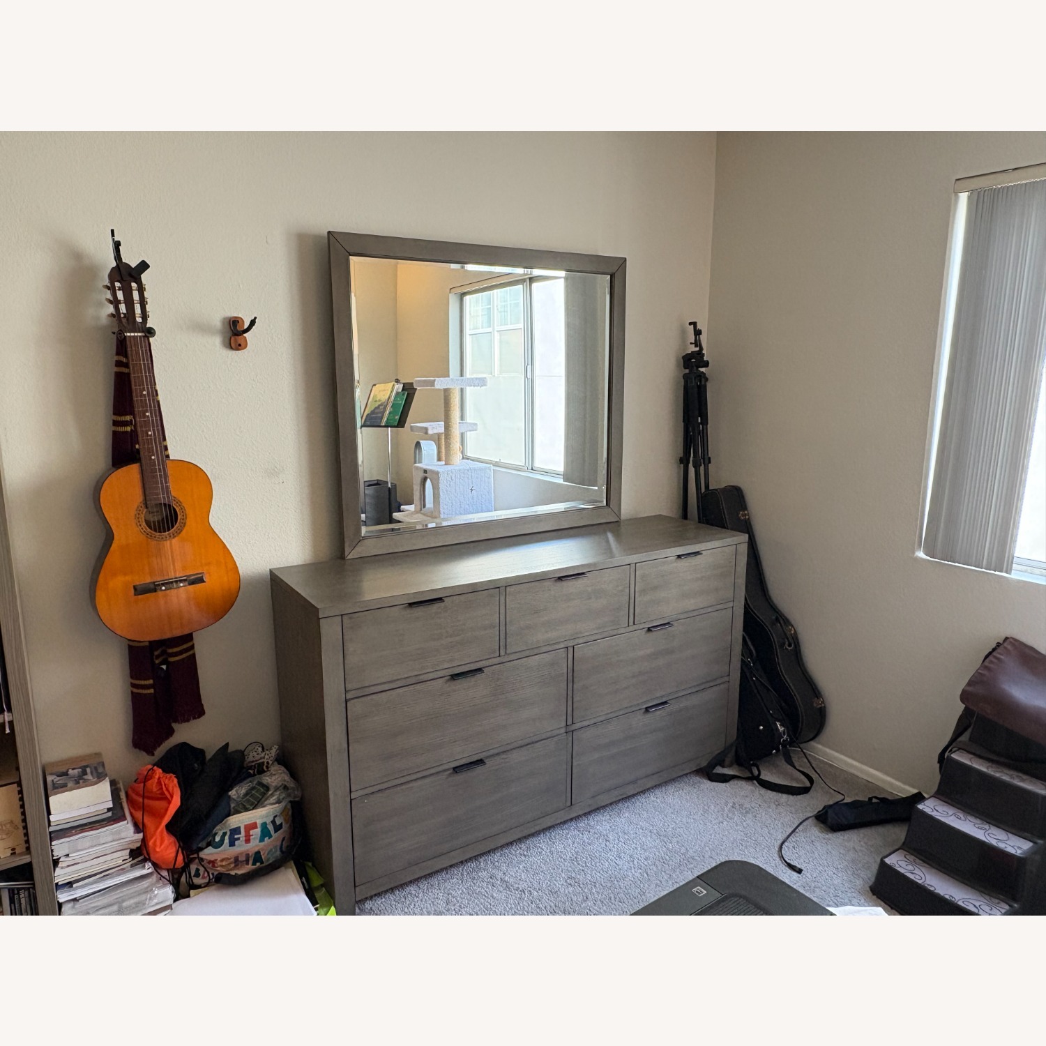 Macy's Tribeca Light Gray Wood Dresser with Mirror - image-1