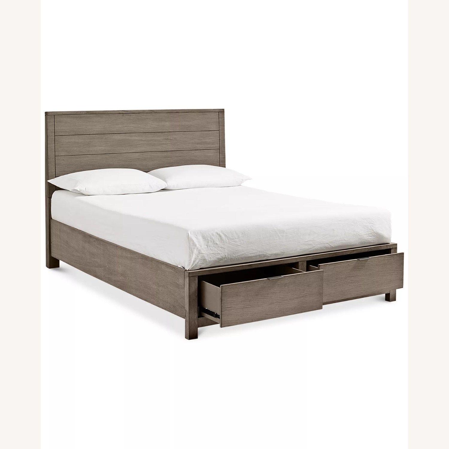 Macy's Tribeca Light Gray Queen Bed w/ Storage - image-6