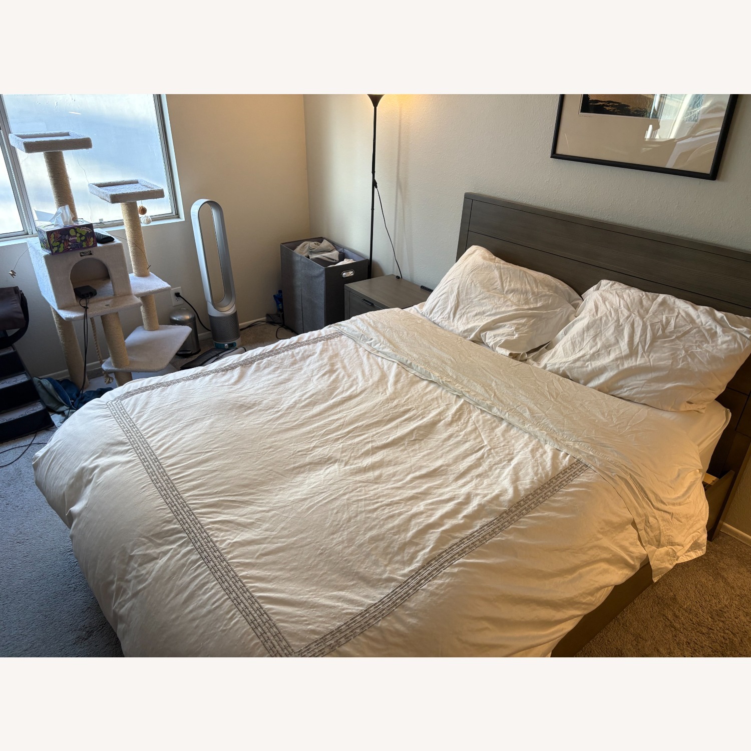 Macy's Tribeca Light Gray Queen Bed w/ Storage - image-3