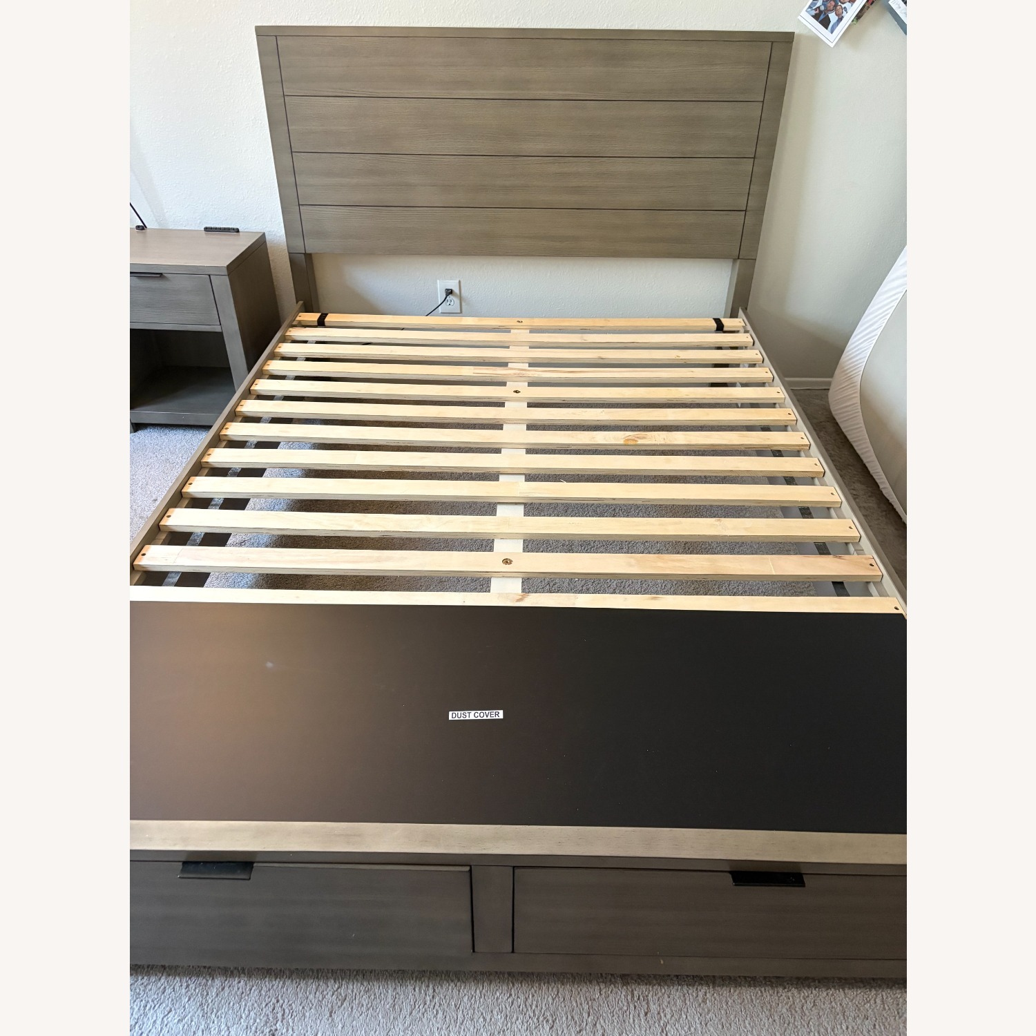 Macy's Tribeca Light Gray Queen Bed w/ Storage - image-5