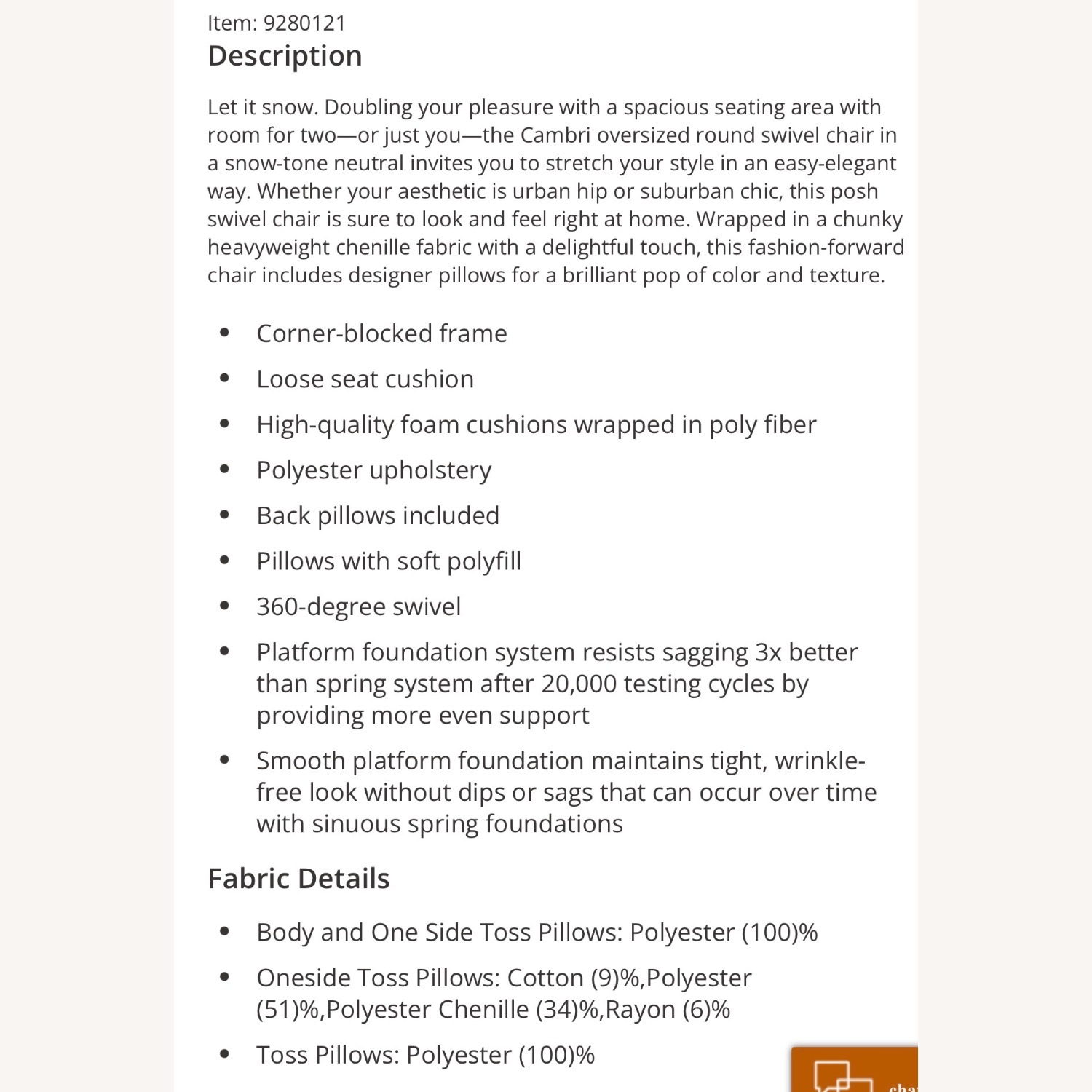 Ashley Furniture Cambri Oversized Swivel Chair - image-4