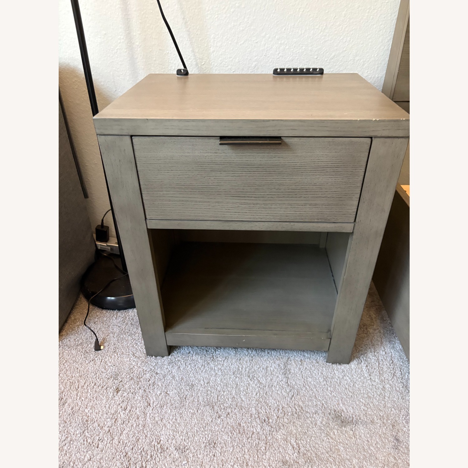 Macy's Tribeca Light Gray Wood Nightstand - image-3