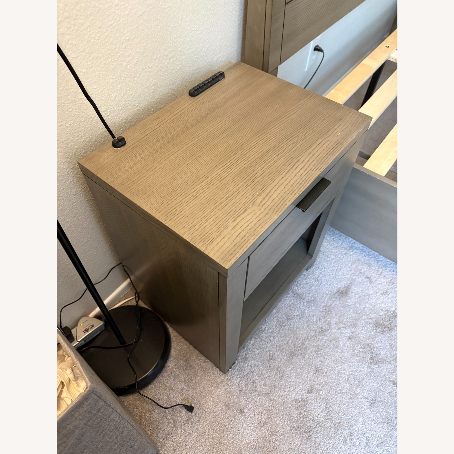 Macy's Tribeca Light Gray Wood Nightstand - image-2