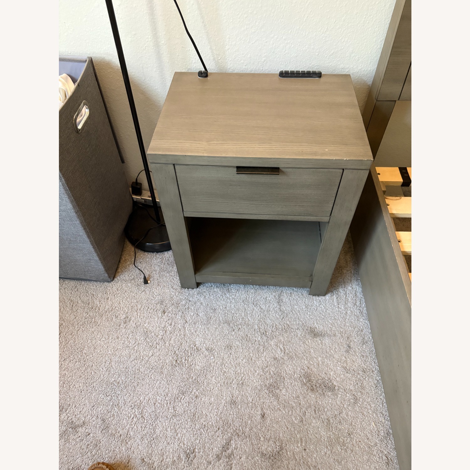 Macy's Tribeca Light Gray Wood Nightstand - image-1