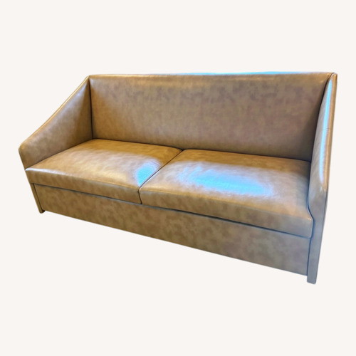 Used Light Brown Leather 2 Seater Sofa for sale on AptDeco