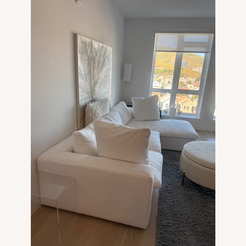 Used Living Spaces White Cozy Sectional Sofa for sale on AptDeco