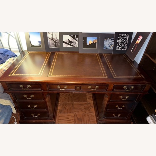 Used Hekman Executive Desk with Leather Insets for sale on AptDeco