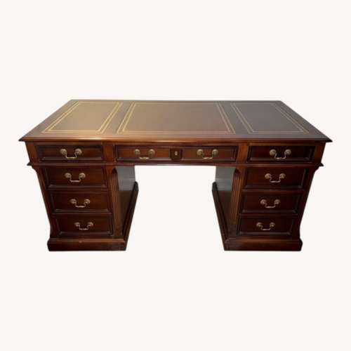 Used Hekman Executive Desk with Leather Insets for sale on AptDeco