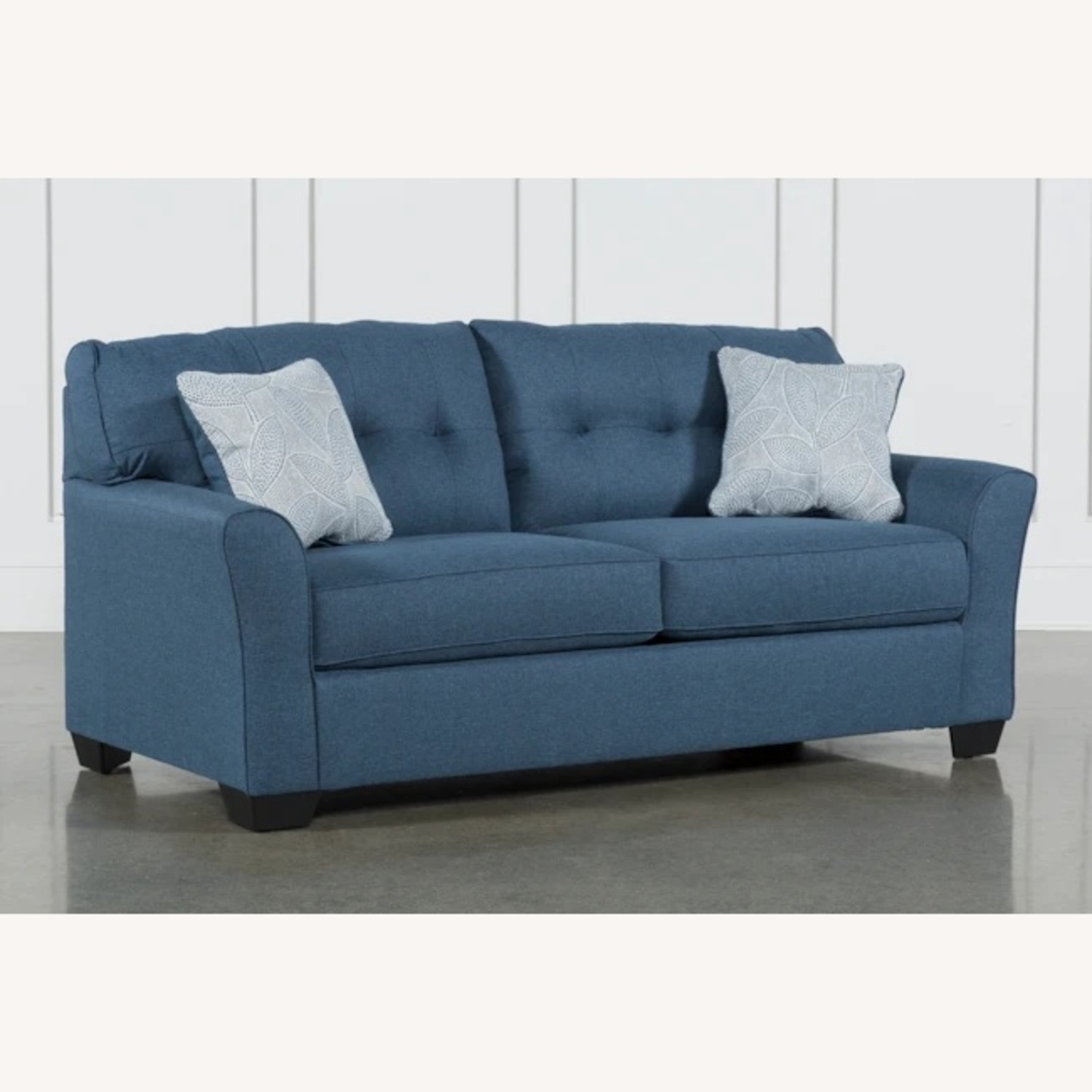 Living Spaces Jacoby Denim Blue Fabric 78" Sofa - image-4