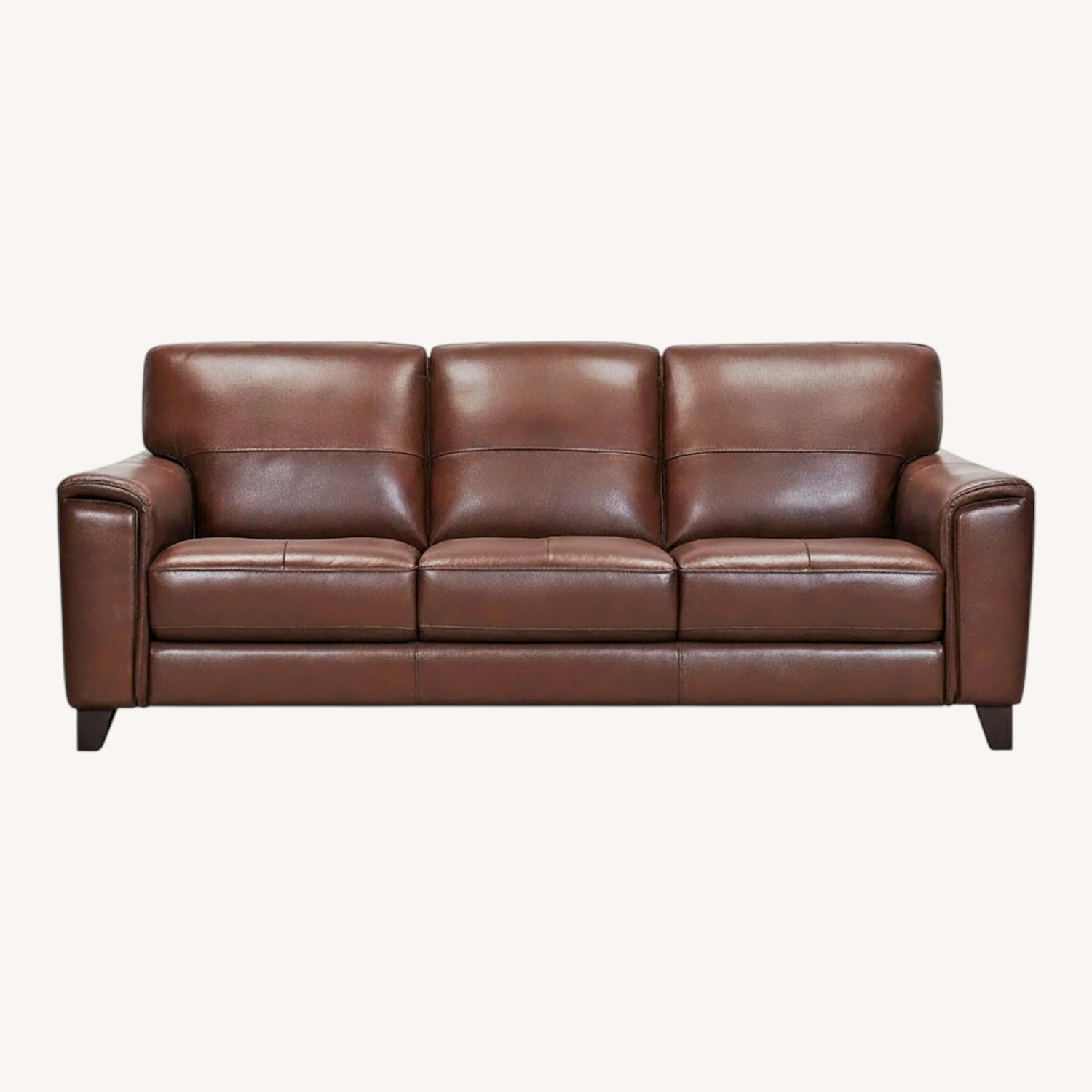 Macy's Brayna Dark Brown Leather 3+ Seater Sofa - image-0
