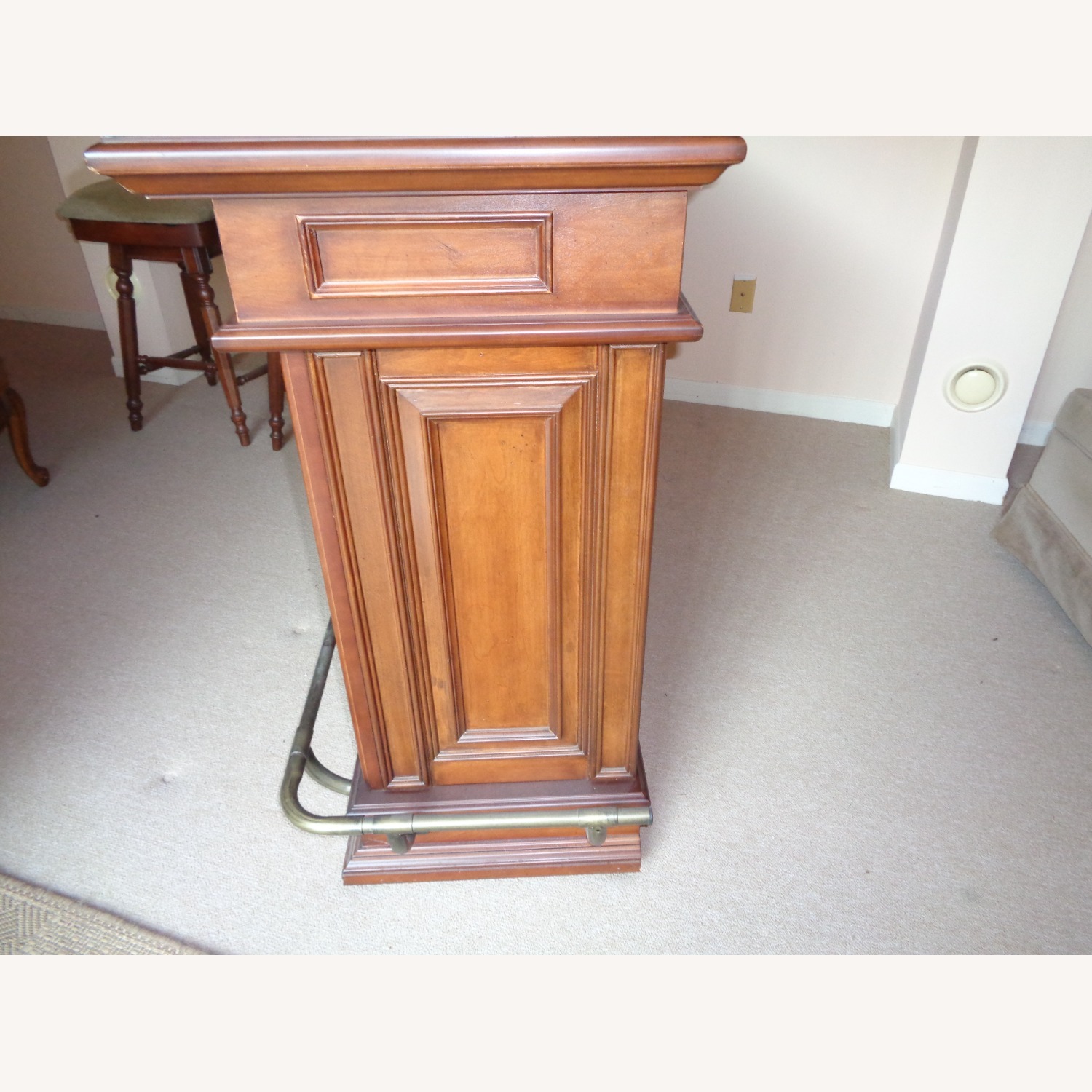 Dark Brown Wood Bar and Stools - image-4