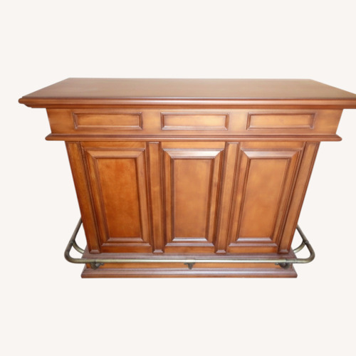 Used Dark Brown Wood Bar and Stools for sale on AptDeco