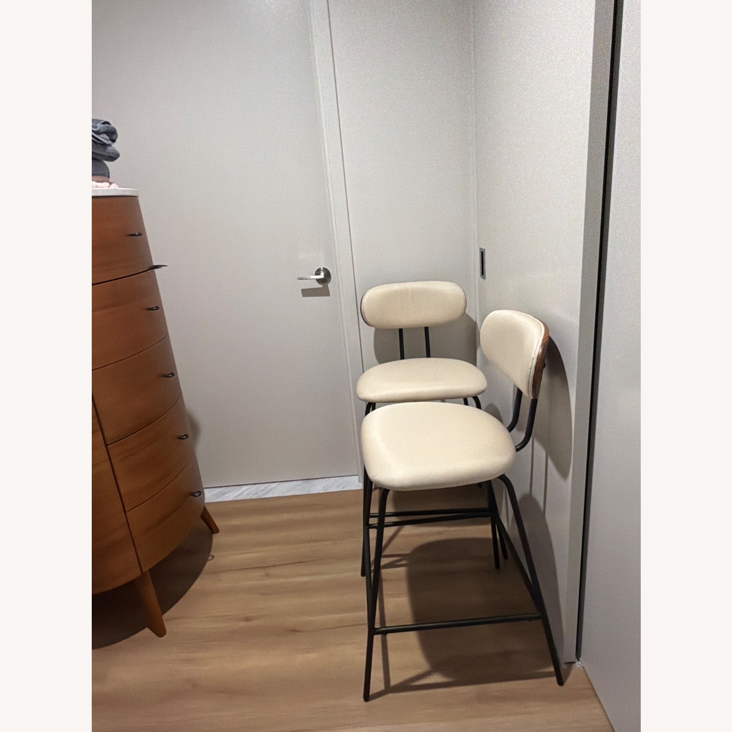 Wayfair White Linen Stools - image-2