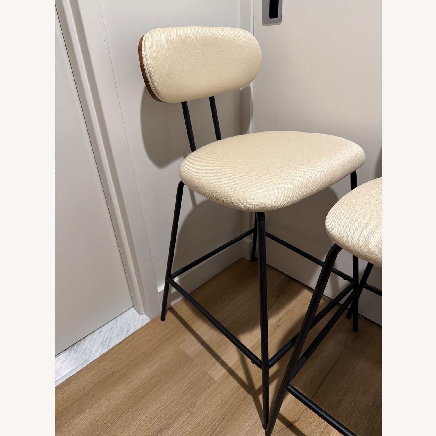 Wayfair White Linen Stools - image-4