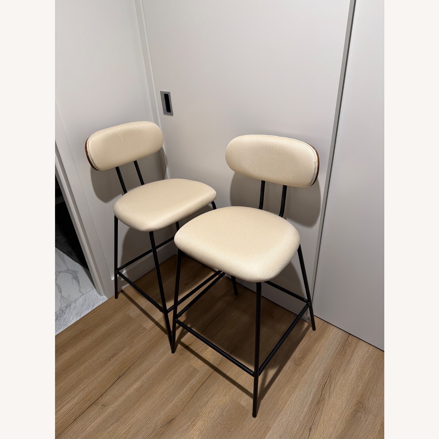 Wayfair White Linen Stools - image-1
