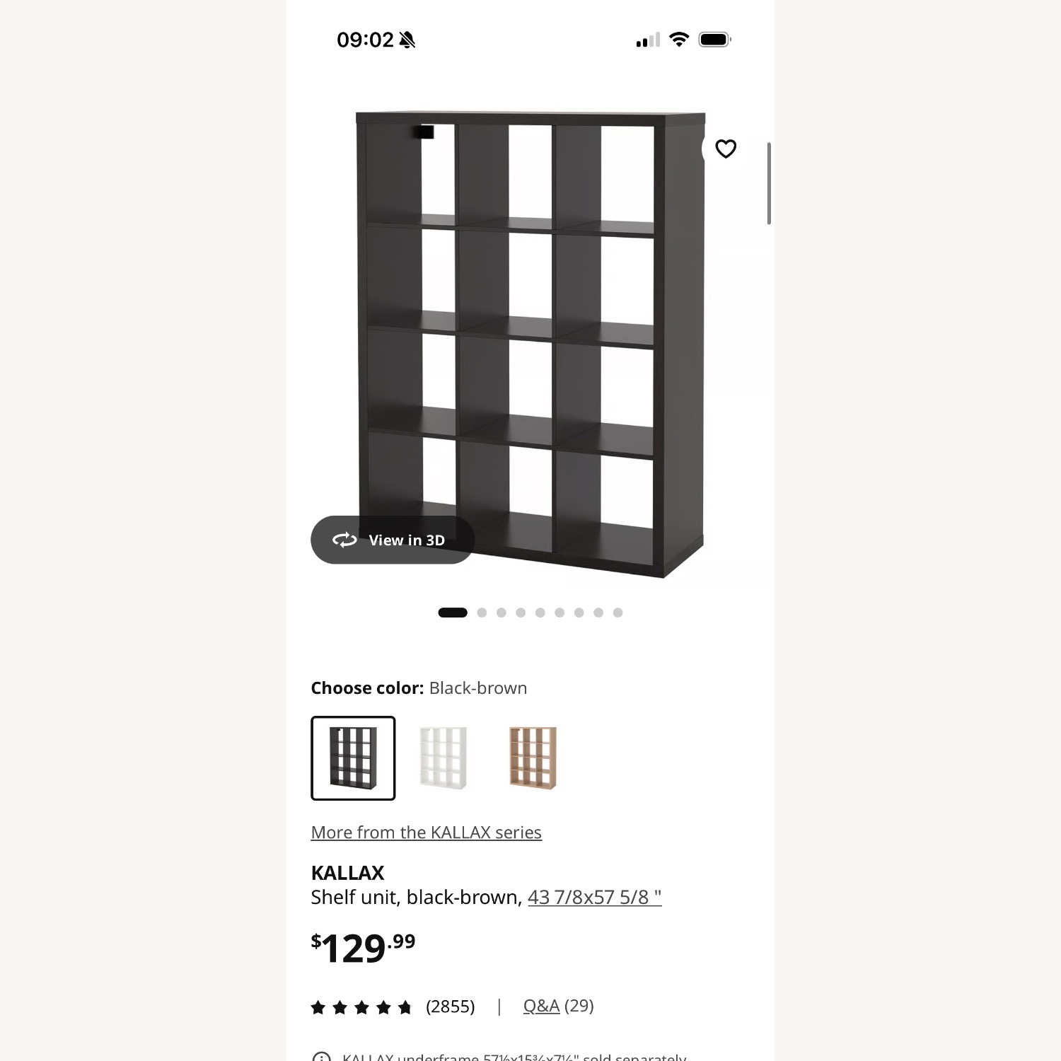IKEA KALLAX Black Wall Unit - image-2