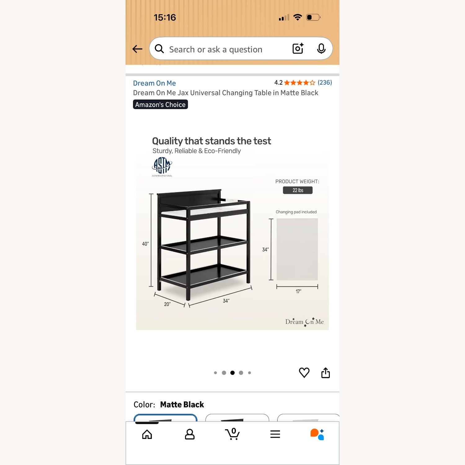 Amazon Black Wood Dresser - image-5