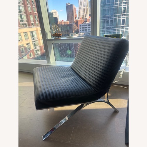 Used Roche Bobois Skool Line Black Leather Armchair for sale on AptDeco