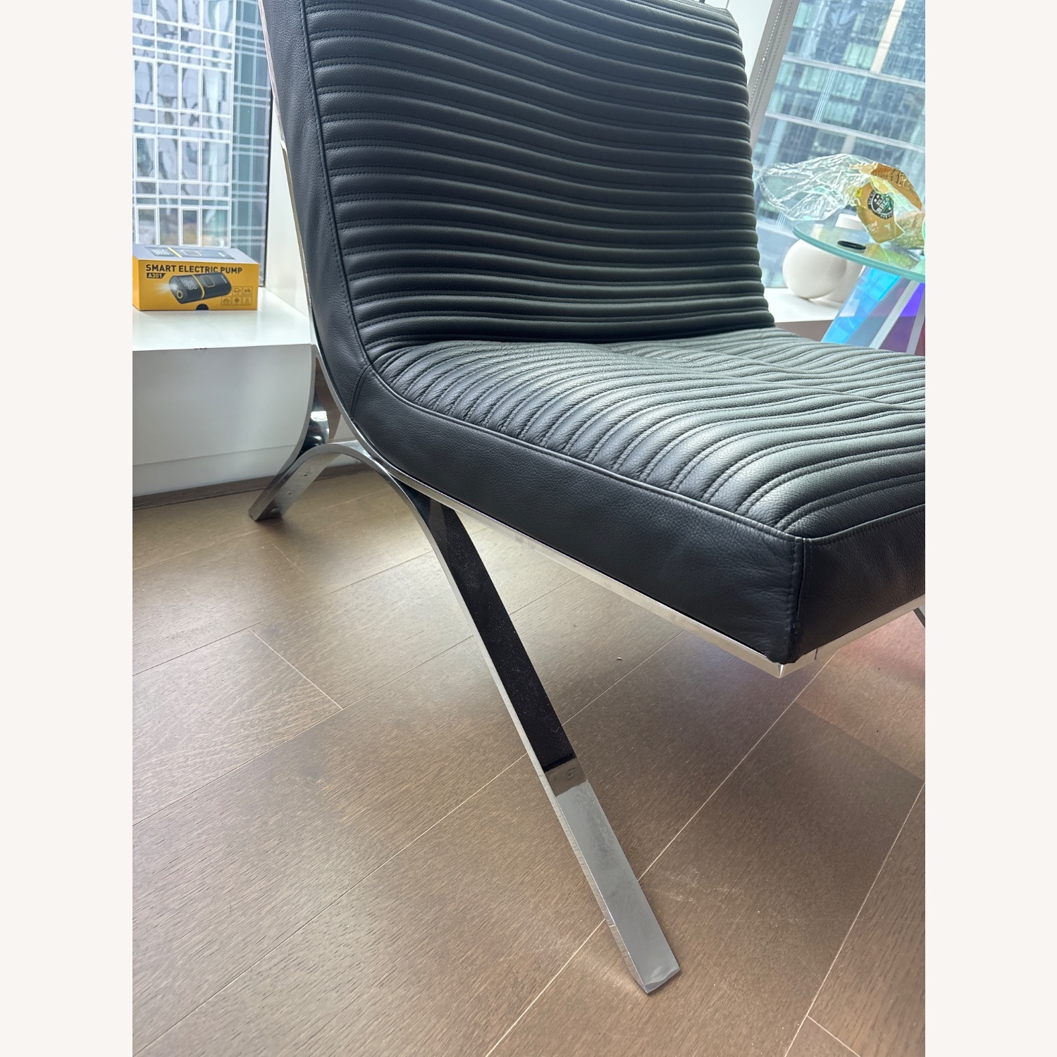 Roche Bobois Skool Line Black Leather Armchair - image-3