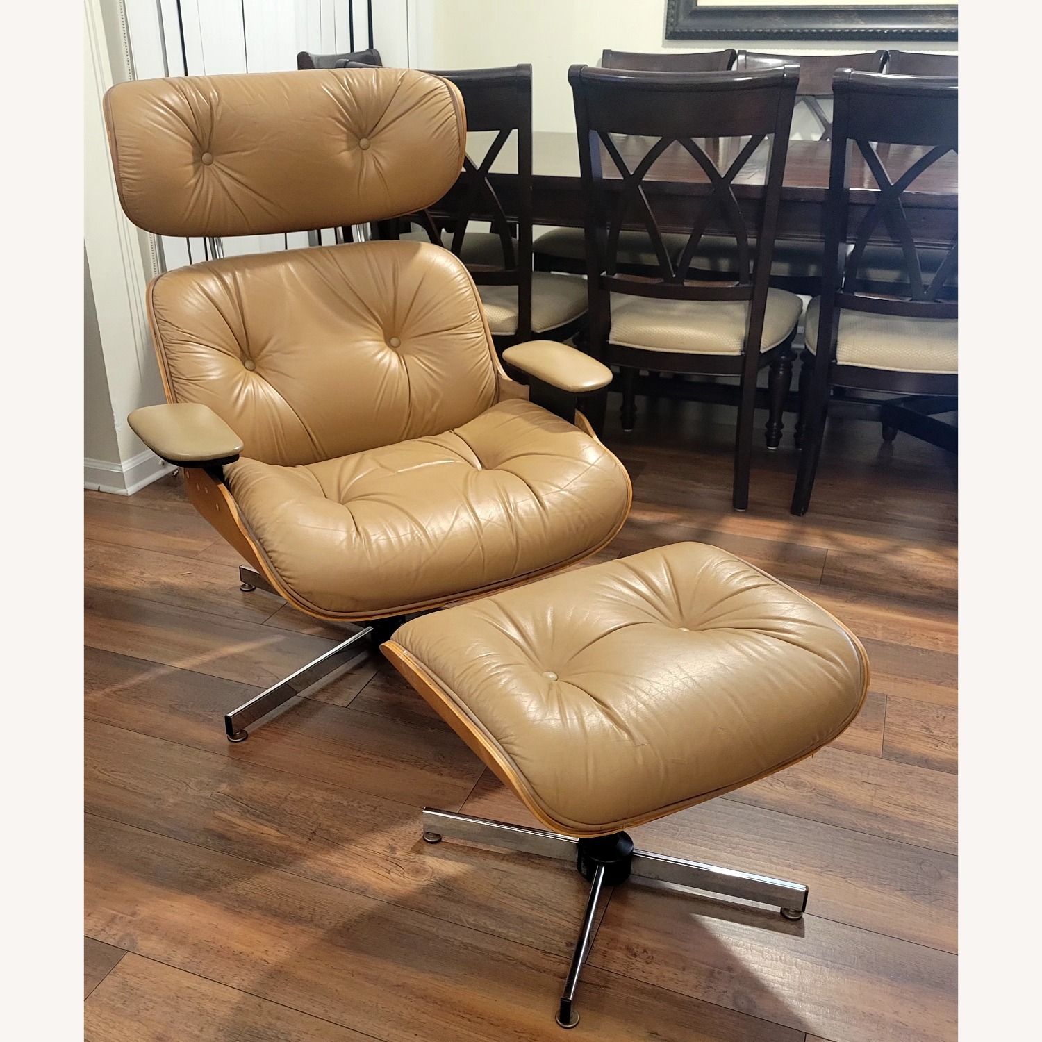 Light Brown Leather Accent Chair - image-7