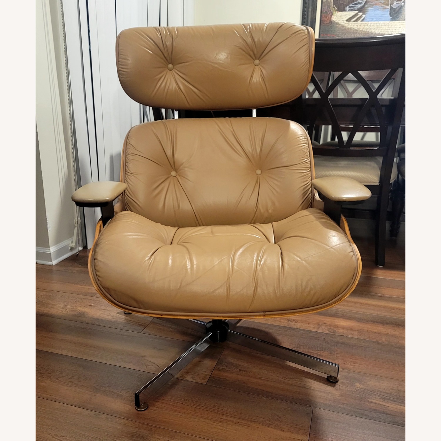 Light Brown Leather Accent Chair - image-5