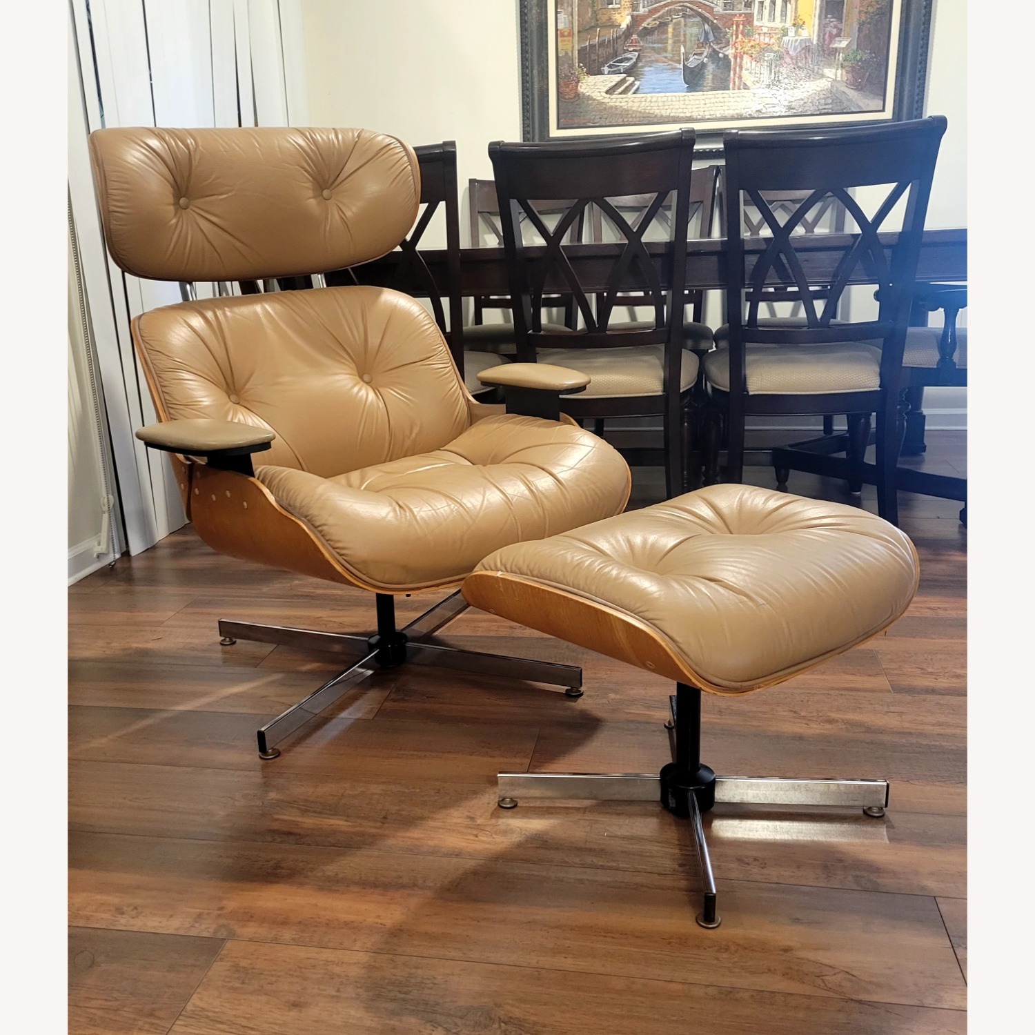 Light Brown Leather Accent Chair - image-10