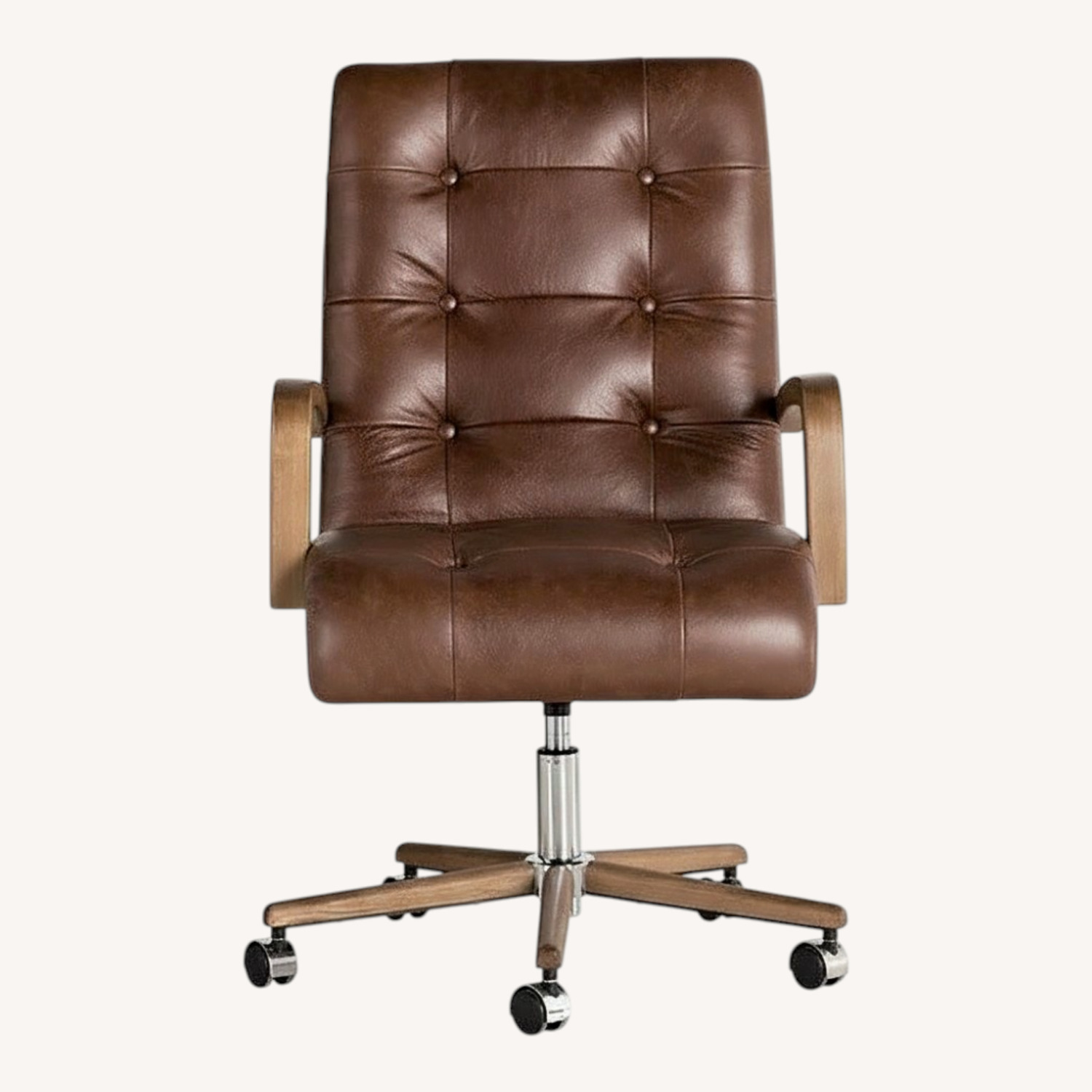 Lumens Luca Dark Brown Leather Office Chair - image-0