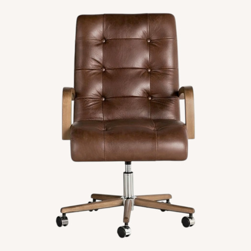 Used Lumens Luca Dark Brown Leather Office Chair for sale on AptDeco