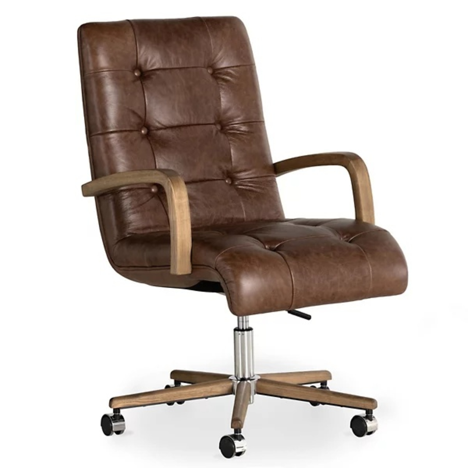 Lumens Luca Dark Brown Leather Office Chair - image-4