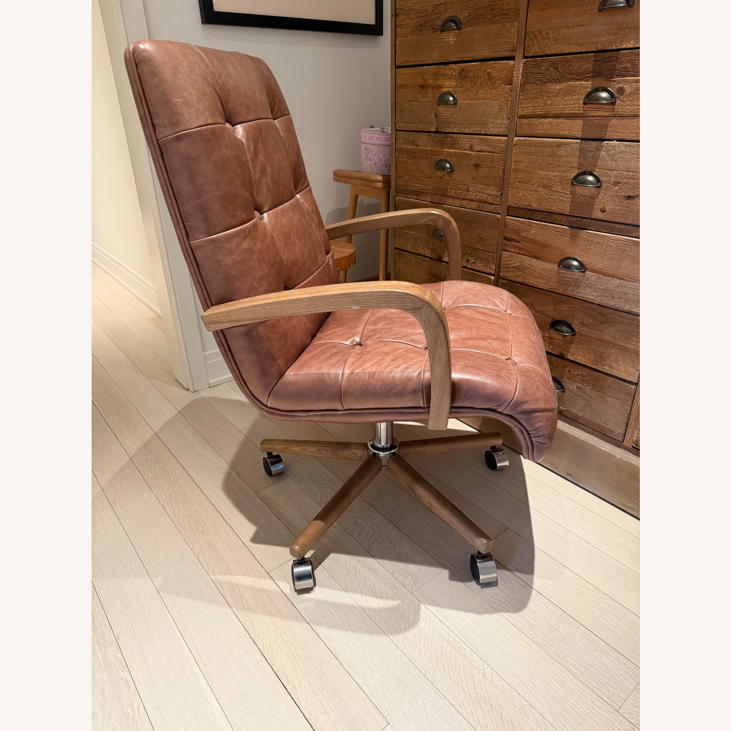 Lumens Luca Dark Brown Leather Office Chair - image-2