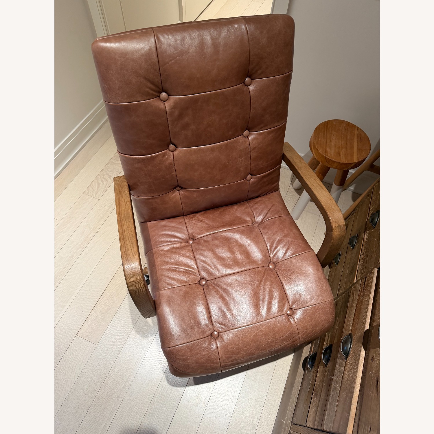 Lumens Luca Dark Brown Leather Office Chair - image-3