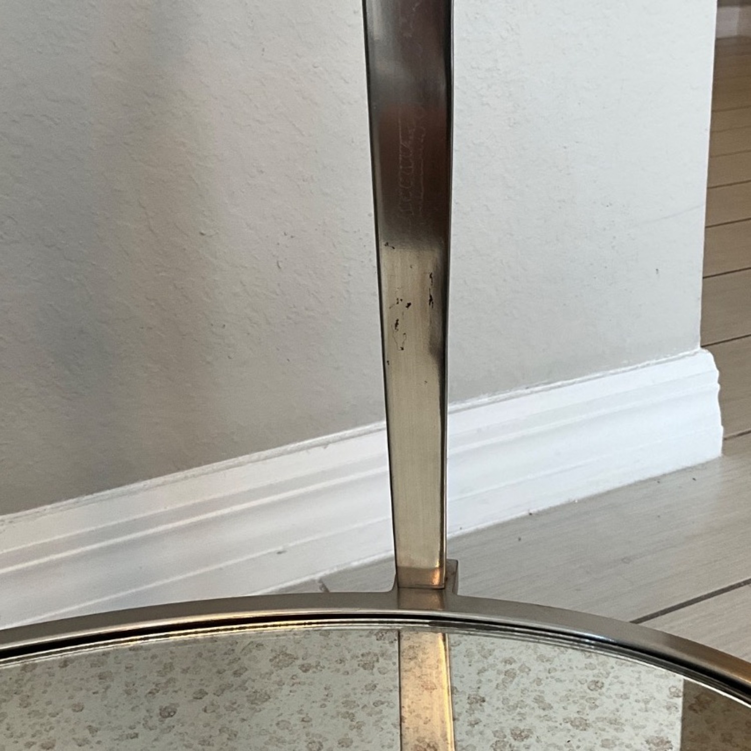 Luxe Home Furniture Mallory Silver Glass Side Tables - image-4