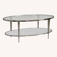 Luxe Home Furniture Mallory Silver Glass Side Tables