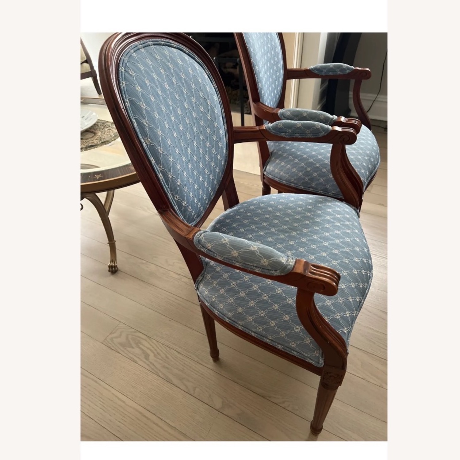 Ethan Allen Blue Wood Accent Chairs - image-8