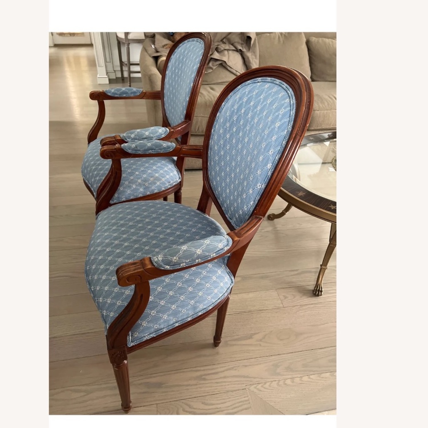 Ethan Allen Blue Wood Accent Chairs - image-2