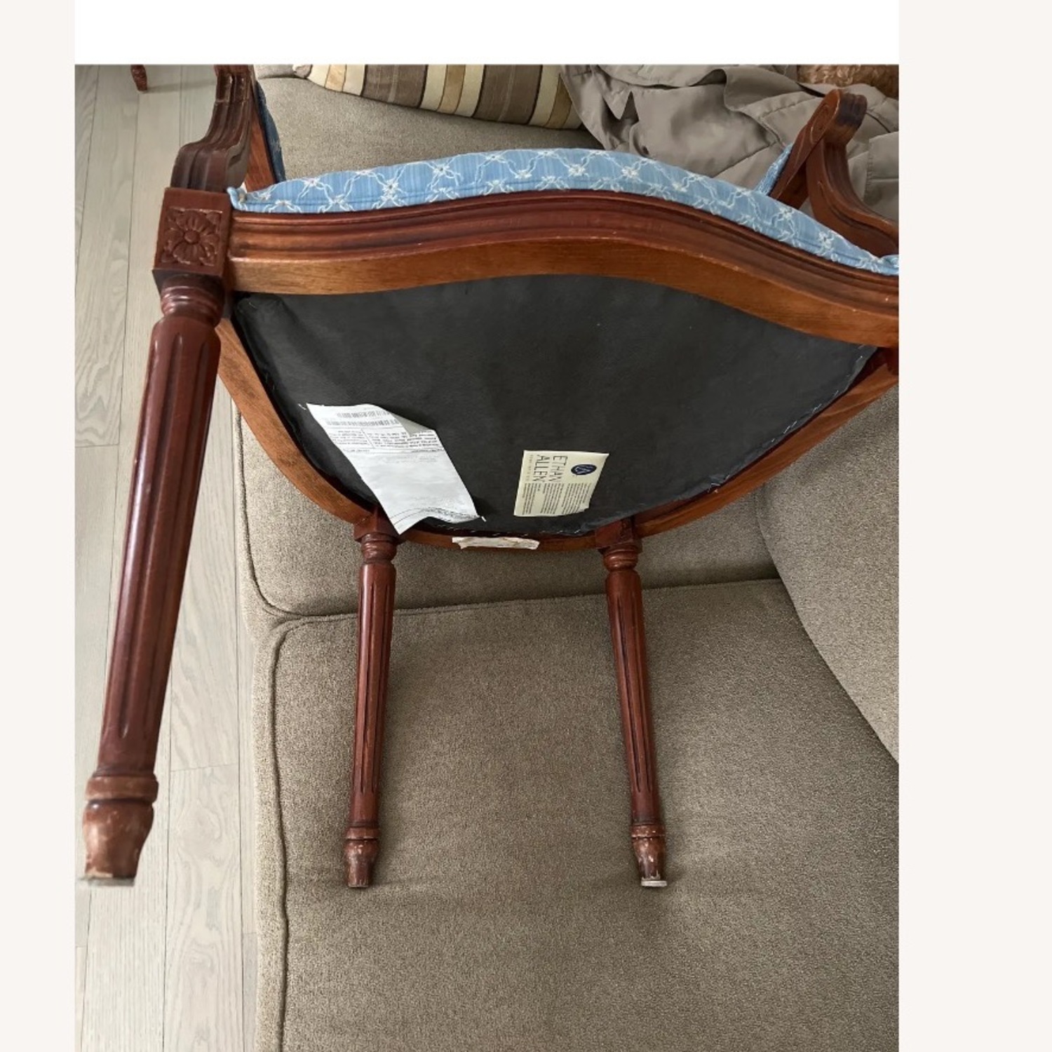 Ethan Allen Blue Wood Accent Chairs - image-9