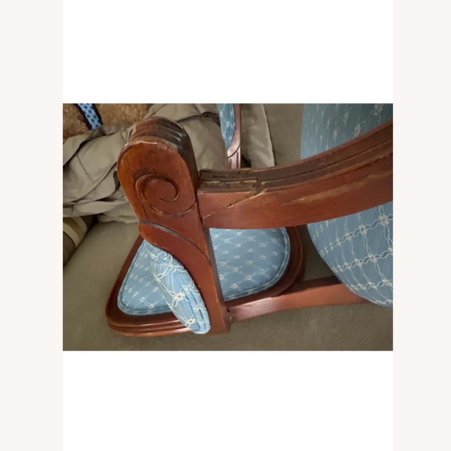 Ethan Allen Blue Wood Accent Chairs - image-7