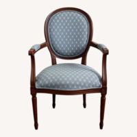 Ethan Allen Blue Wood Accent Chairs