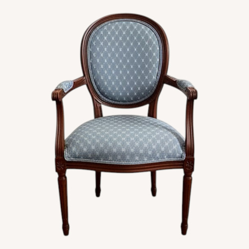 Used Ethan Allen Blue Wood Accent Chairs for sale on AptDeco