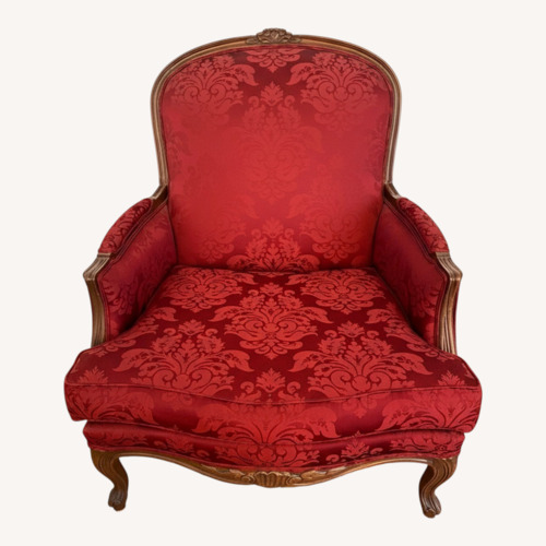 Used Ethan Allen Custom Red Fabric Armchair for sale on AptDeco