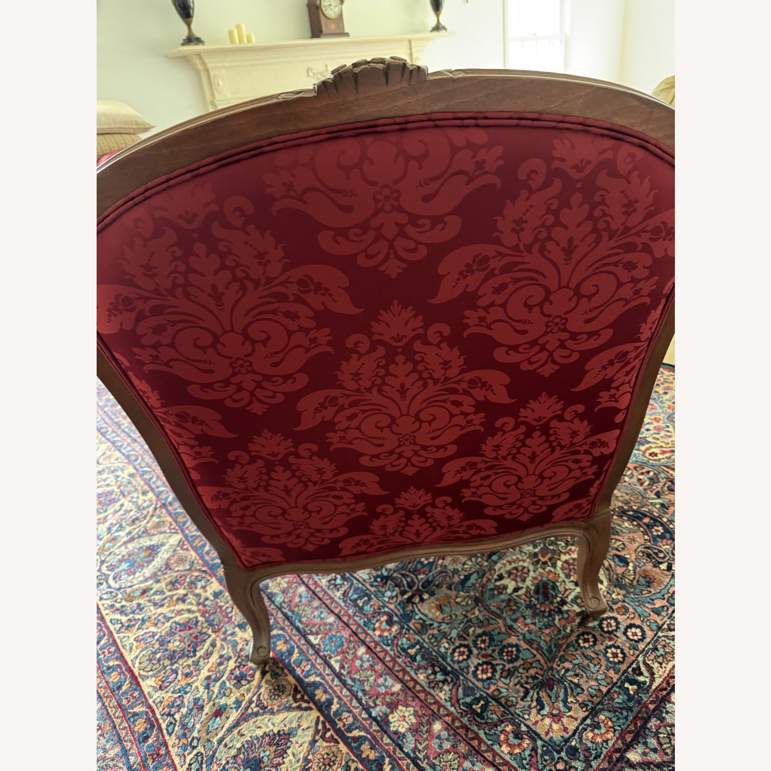 Ethan Allen Custom Red Fabric Armchair - image-3