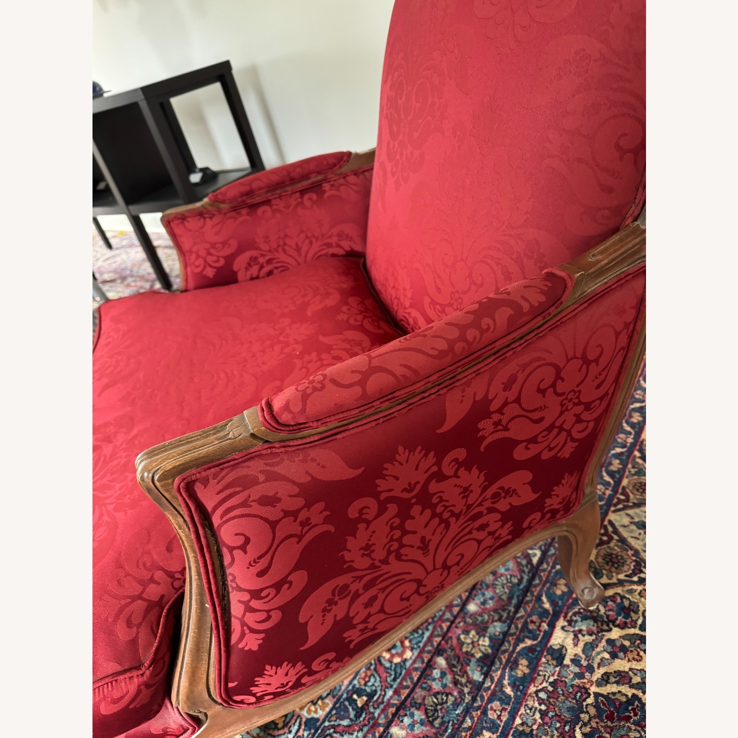 Ethan Allen Custom Red Fabric Armchair - image-2